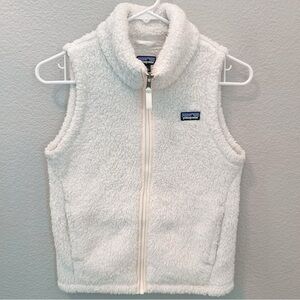 Patagonia Girl's Los Gatos Fleece Vest White Size L Classic Full Zip Vest Jacket